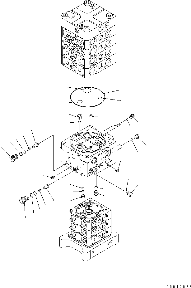 Komatsu parts book diagram for PC160LC-7E0 S/N 20001-UP (TIER 3): MAIN VALVE (7-VALVE) (8/29) (WITH ARM LOCK VALVE)