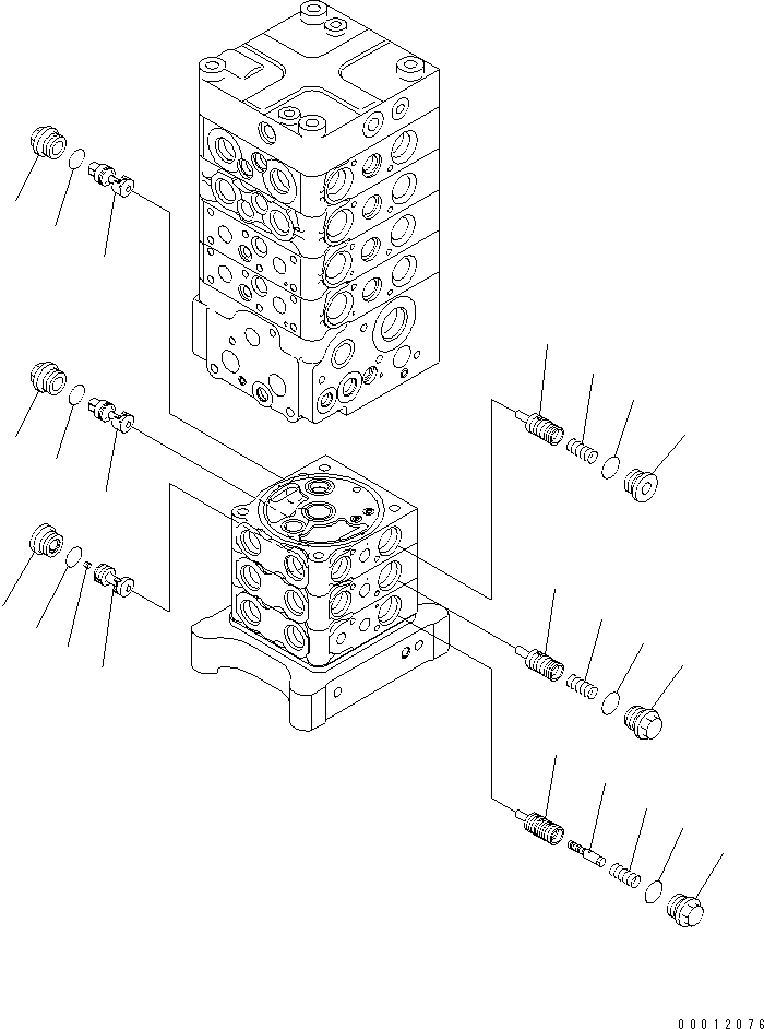 Excavators Komatsu / PC160LC-7E0 S/N 20001-UP (TIER 3)(pc160l1c) / MAIN VALVE (7-VALVE) (11/29) (WITH ARM LOCK VALVE)(481200 : Y1662-41A0)