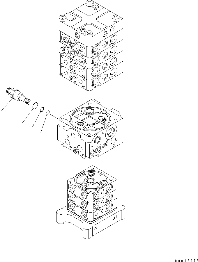 Komatsu parts book diagram for PC160LC-7E0 S/N 20001-UP (TIER 3): MAIN VALVE (7-VALVE) (14/29) (WITH ARM LOCK VALVE)