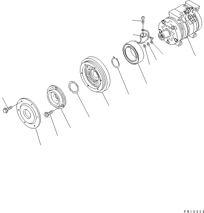Excavators Komatsu / PC160LC-7E0 S/N 20001-UP (TIER 3)(pc160l1c) / COMPRESSOR ASS