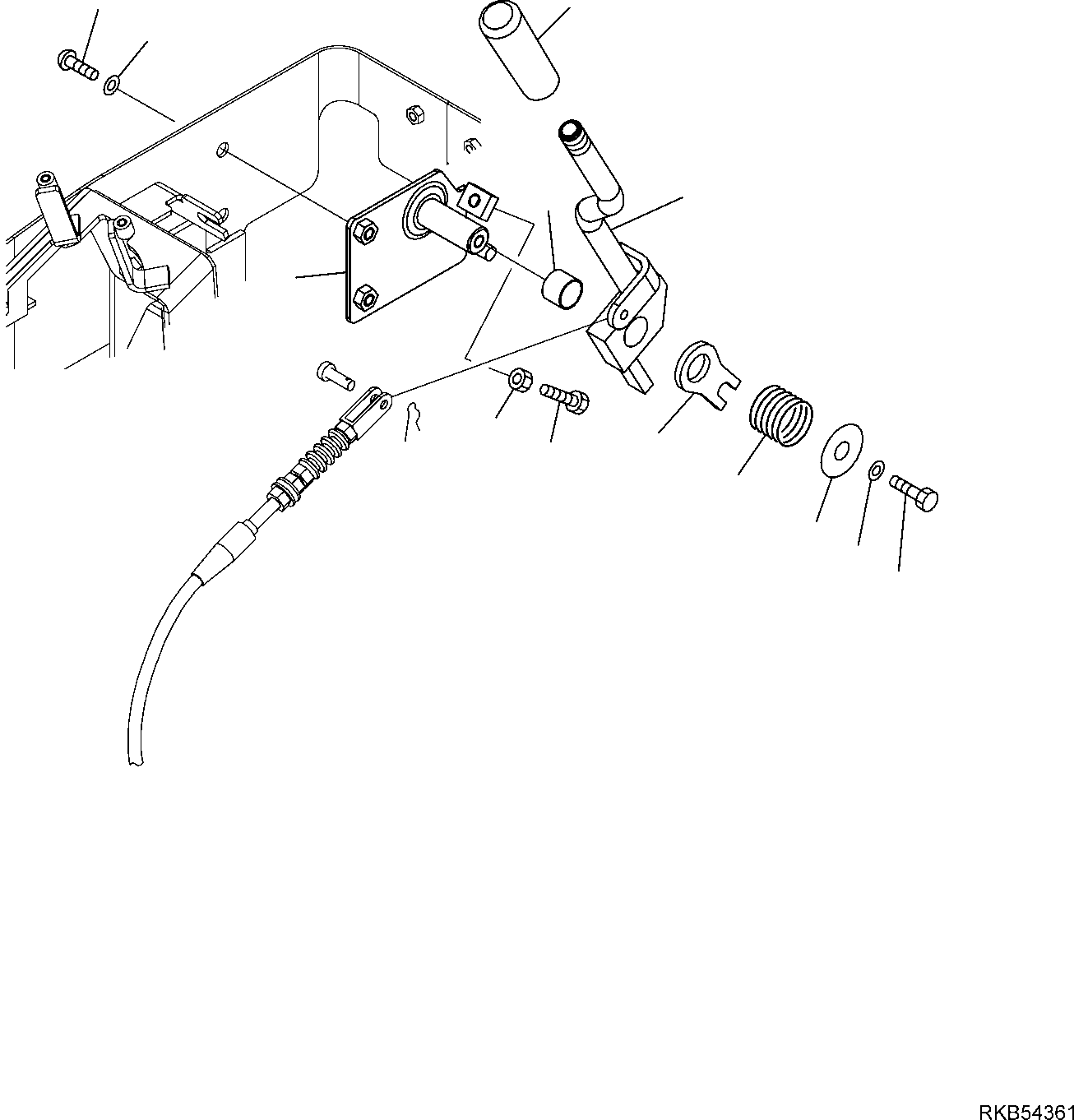 Excavators Komatsu / PC16R-3 S/N F60003 AND UP(pc16r3) / FUEL CONTROL LEVER (1/2)(E-4000 : 4000)