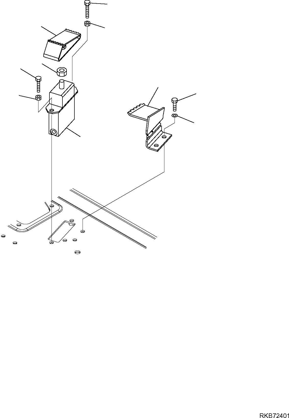 Excavators Komatsu / PC16R-3 S/N F60003 AND UP(pc16r3) / ATTACHMENT CONTROL PEDAL(E-4140 : 4140)