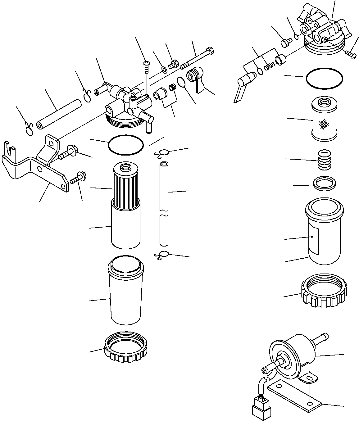 Excavators Komatsu / PC16R-2 S/N F00003-Up(pc16r_2) / FUEL FILTER AND WATER SEPARATOR(A-0070 : 0411)