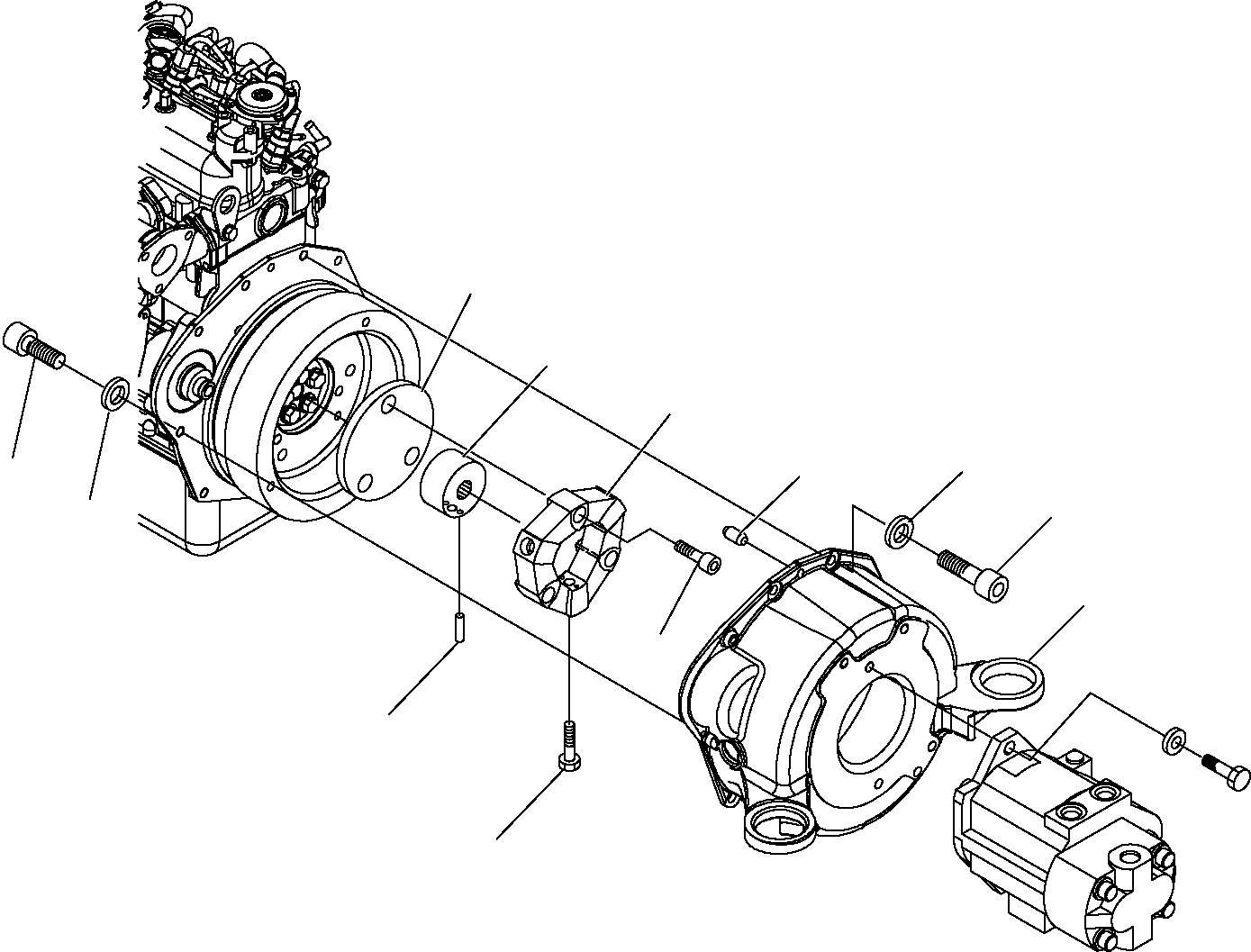 Excavators Komatsu / PC16R-2 S/N F00003-Up(pc16r_2) / POWER TAKE OFF(B-0020 : 1010)