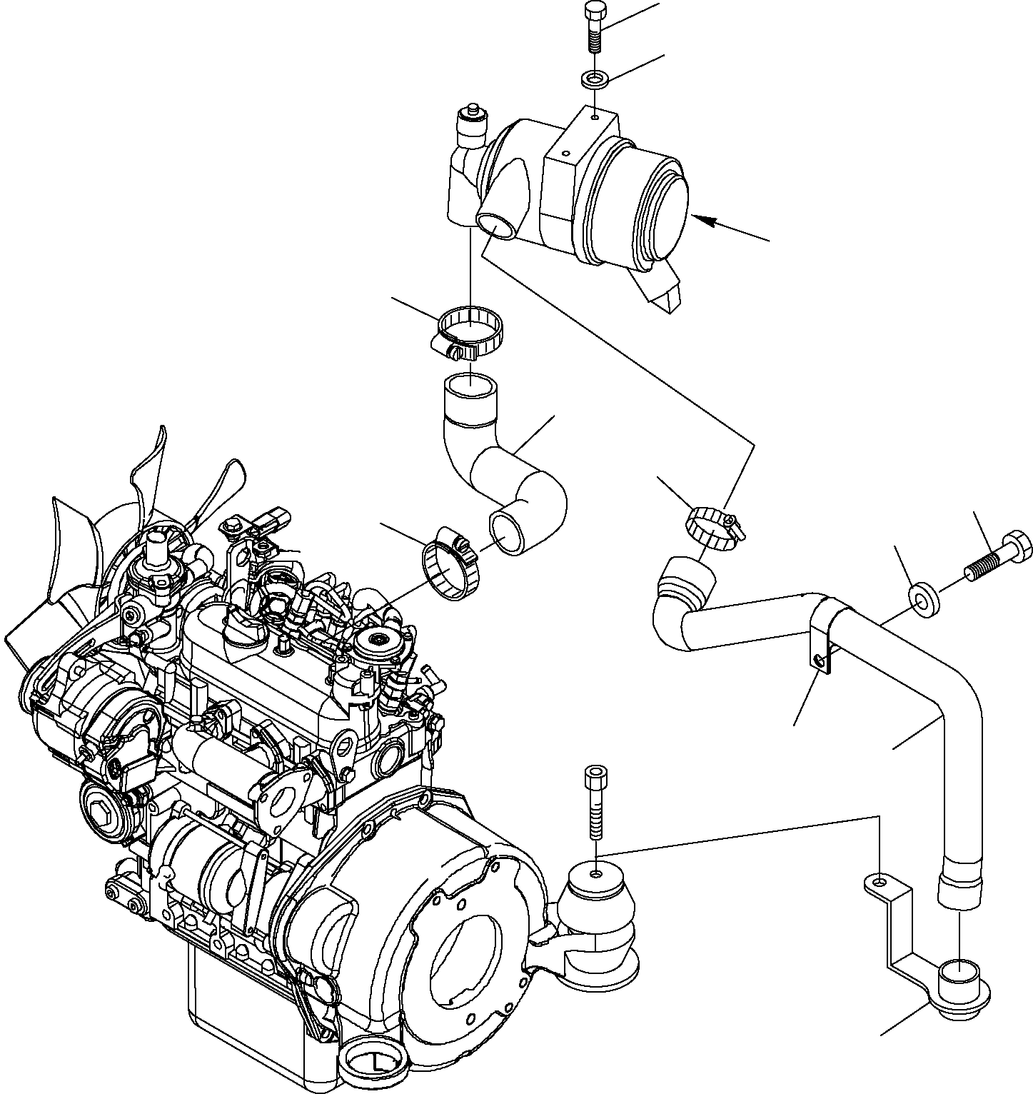 Excavators Komatsu / PC16R-2 S/N F00003-Up(pc16r_2) / AIR SUCTION(B-0030 : 1100)