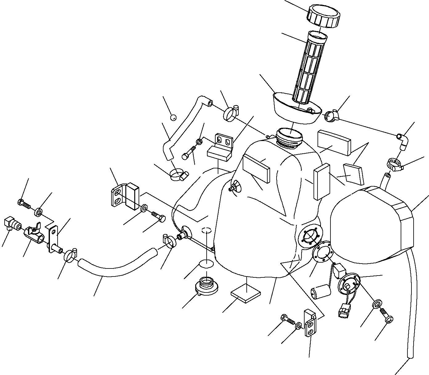 Excavators Komatsu / PC16R-2 S/N F00003-Up(pc16r_2) / FUEL TANK(B-0070 : 1300)
