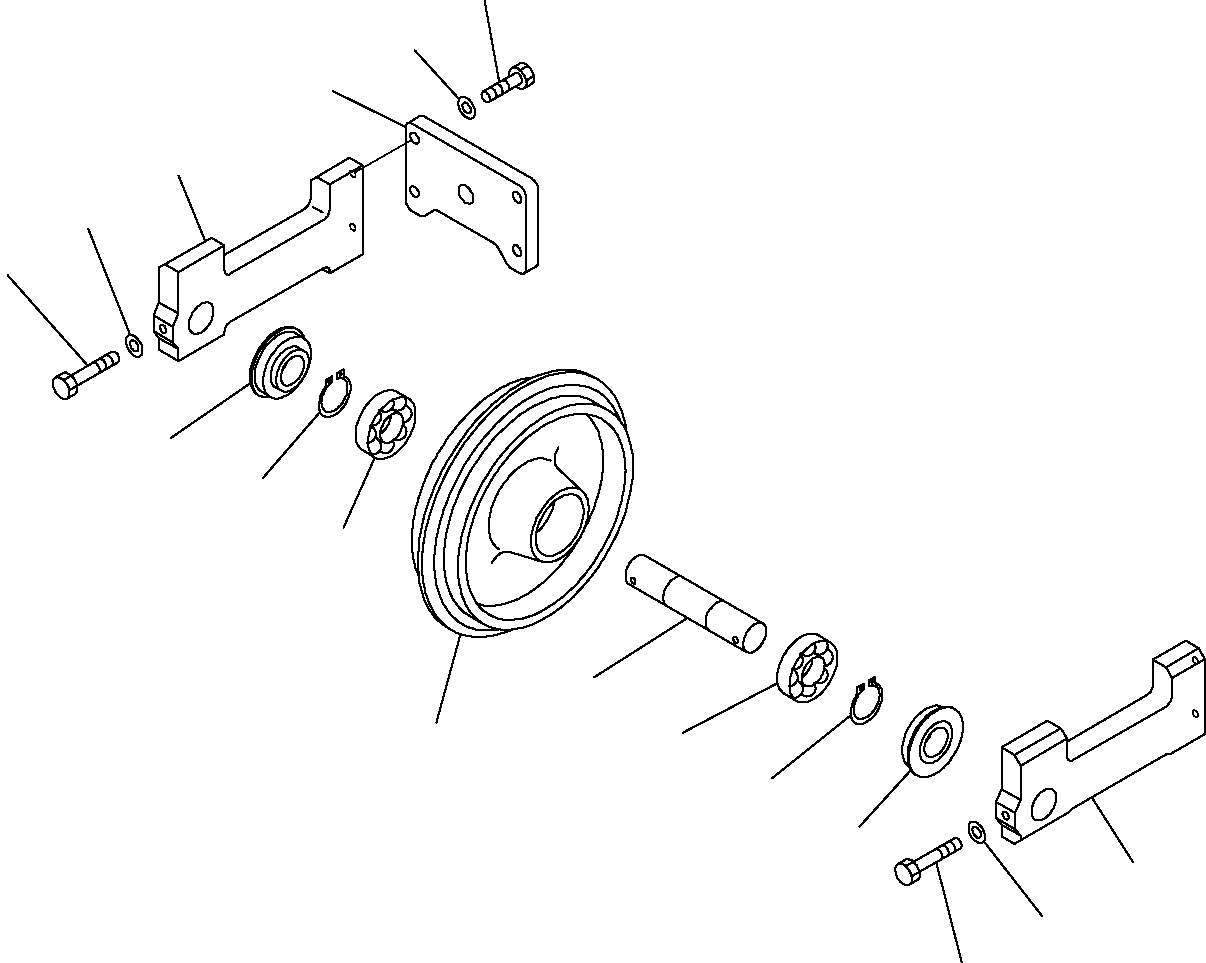 Excavators Komatsu / PC16R-2 S/N F00003-Up(pc16r_2) / FRONT IDLER (FOR RUBBER SHOE)(D-0080 : 3200)