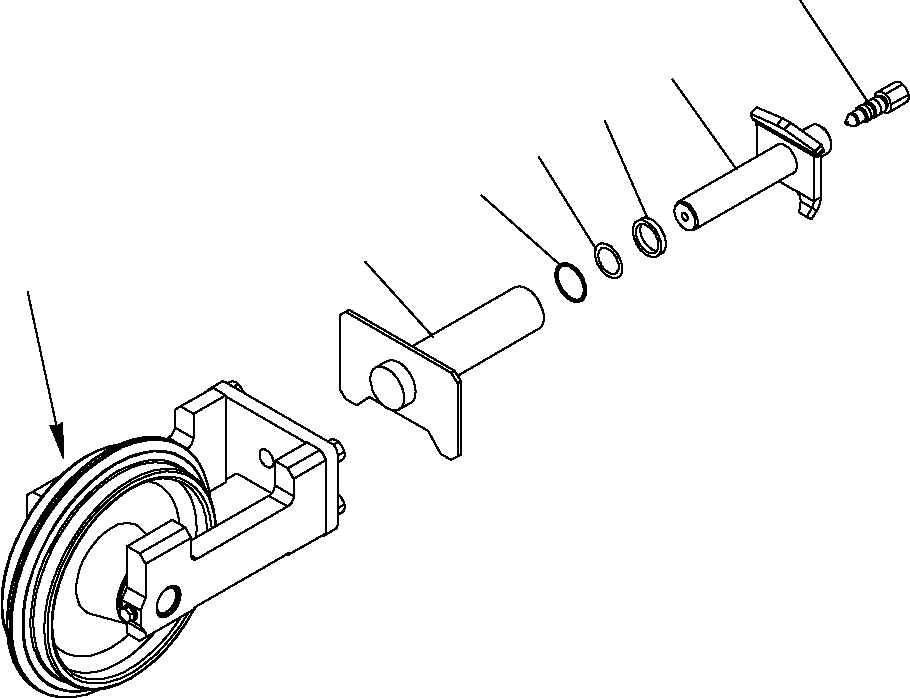 Excavators Komatsu / PC16R-2 S/N F00003-Up(pc16r_2) / IDLER CUSHION (FOR RUBBER SHOE)(D-0100 : 3210)