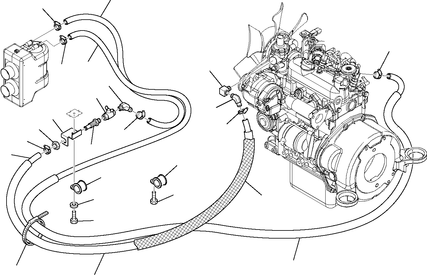 Excavators Komatsu / PC16R-2 S/N F00003-Up(pc16r_2) / HEATING SYSTEM (2/3)(F-0280 : 5805)