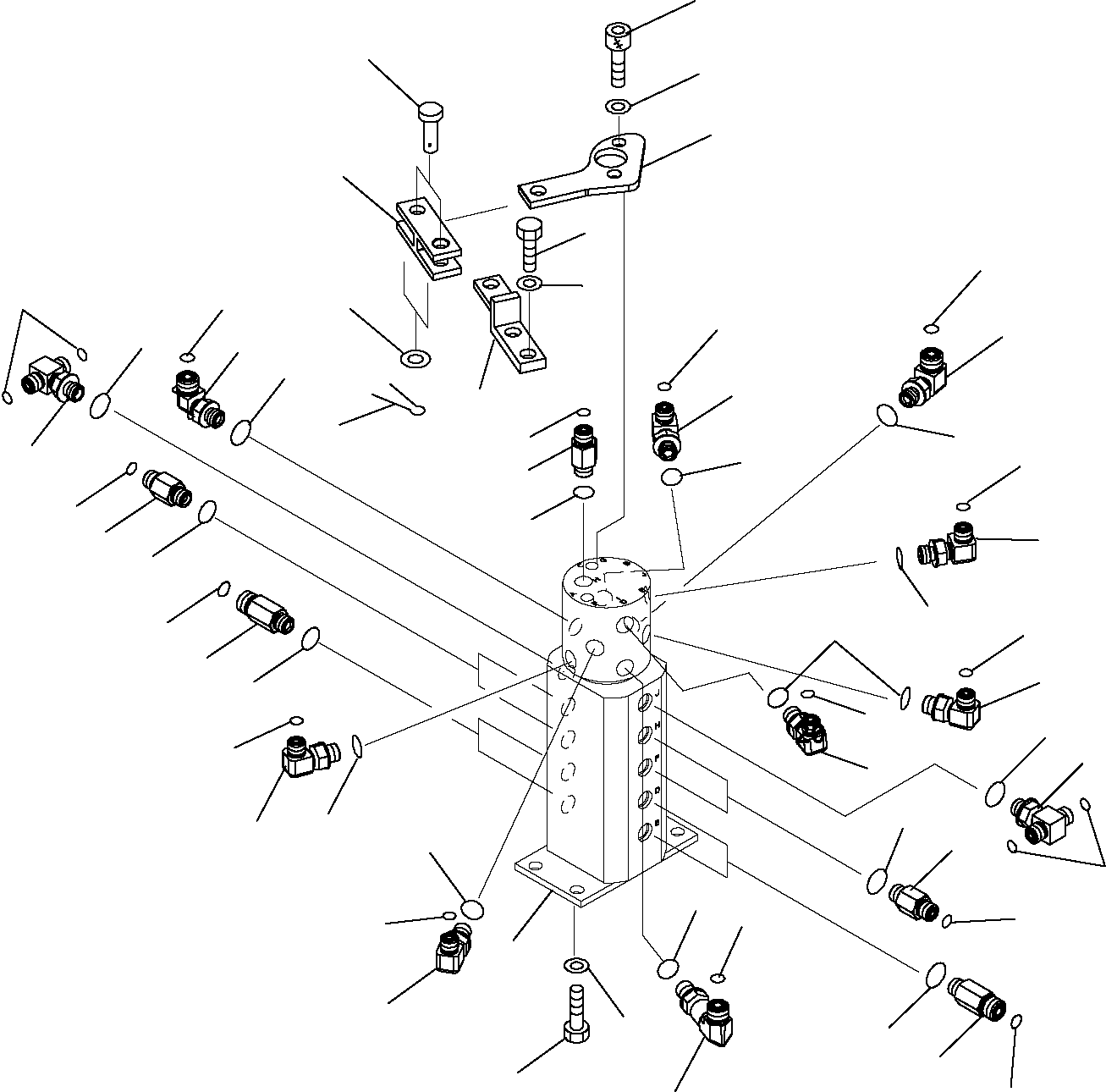 Excavators Komatsu / PC16R-2 S/N F00003-Up(pc16r_2) / FIXING SWIVEL JOINT (MOUNTING PARTS)(FOR VARIABLE GAUGE UNDERCARRIAGE)(G-0230 : 6425)