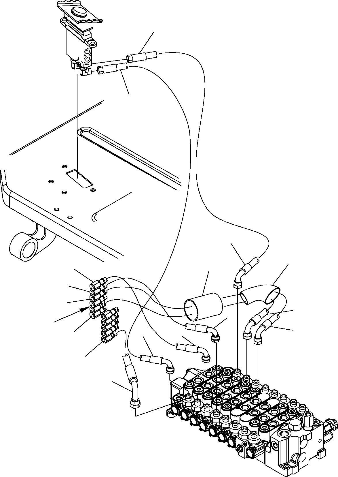 Excavators Komatsu / PC16R-2 S/N F00003-Up(pc16r_2) / HYDRAULIC PIPING (SERVOCONTROL LINE) (1/3)(G-0360 : 6570)