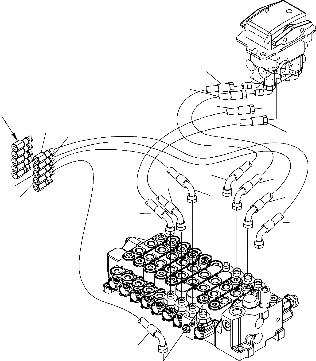 Excavators Komatsu / PC16R-2 S/N F00003-Up(pc16r_2) / HYDRAULIC PIPING (SERVOCONTROL LINE) (2/3)(G-0370 : 6575)