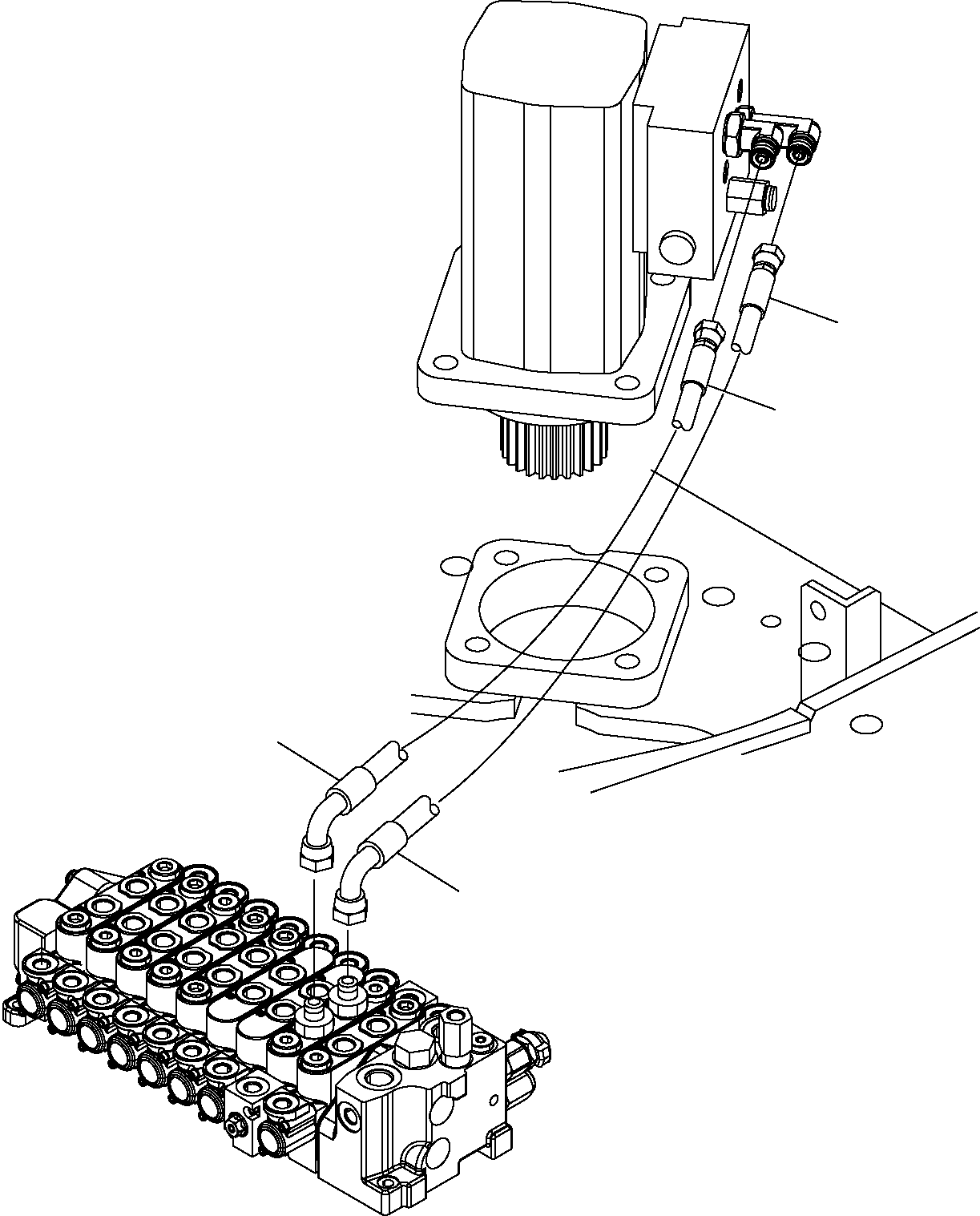Excavators Komatsu / PC16R-2 S/N F00003-Up(pc16r_2) / HYDRAULIC PIPING (BOOM SWING CYLINDER LINE)(G-0430 : 6610)