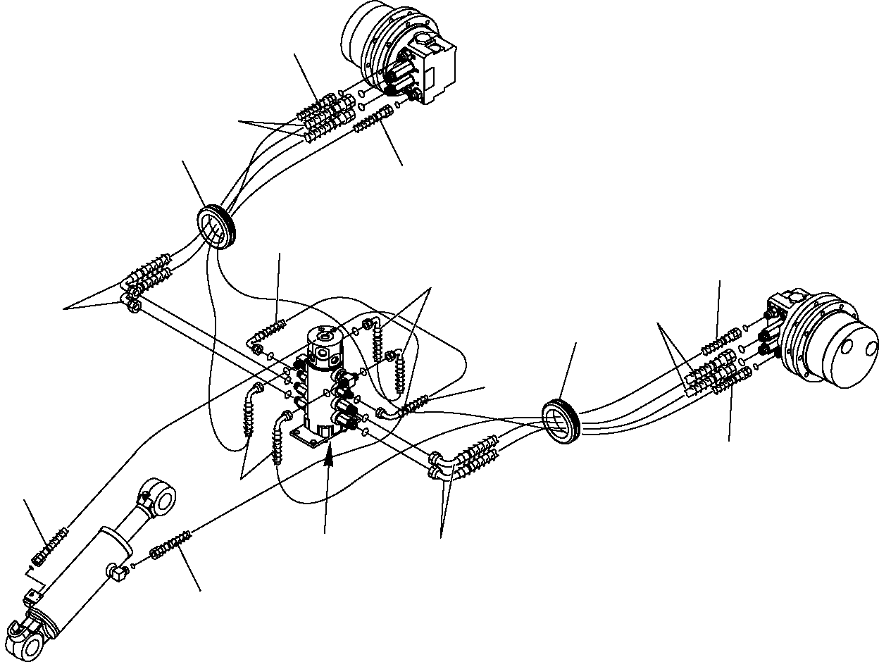 Excavators Komatsu / PC16R-2 S/N F00003-Up(pc16r_2) / HYDRAULIC PIPING (TRAVEL AND BLADE LINE) (LOWER)(G-0520 : 6780)