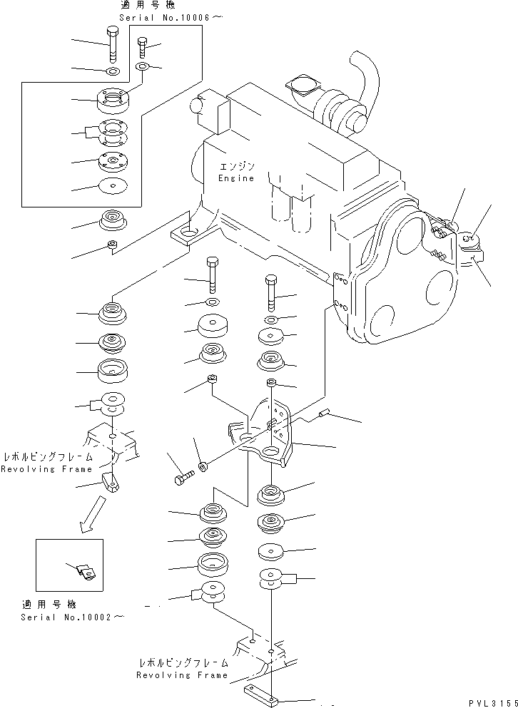 Excavators Komatsu / PC1800-6 S/N 10001-UP(pc1800-c) / ENGINE MOUNTING(#10001-10999)(030010 : B0100-01A0)