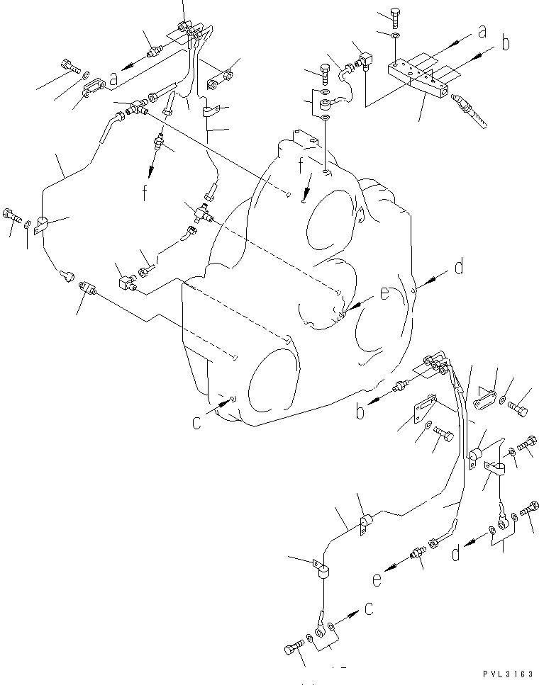 Excavators Komatsu / PC1800-6 S/N 10001-UP(pc1800-c) / POWER TAKE OFF (PIPING) (LUBRICATION LINES)(#10001-10999)(030120 : B0600-03A0)