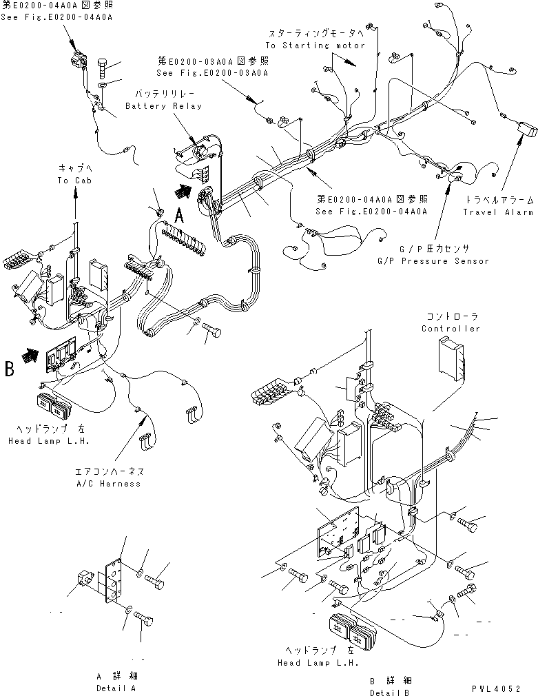 Excavators Komatsu / PC1800-6 S/N 10001-UP(pc1800-c) / ELECTRICAL SYSTEM (CAB BASE)(#10003-10008)(120040 : E0200-01A0A)
