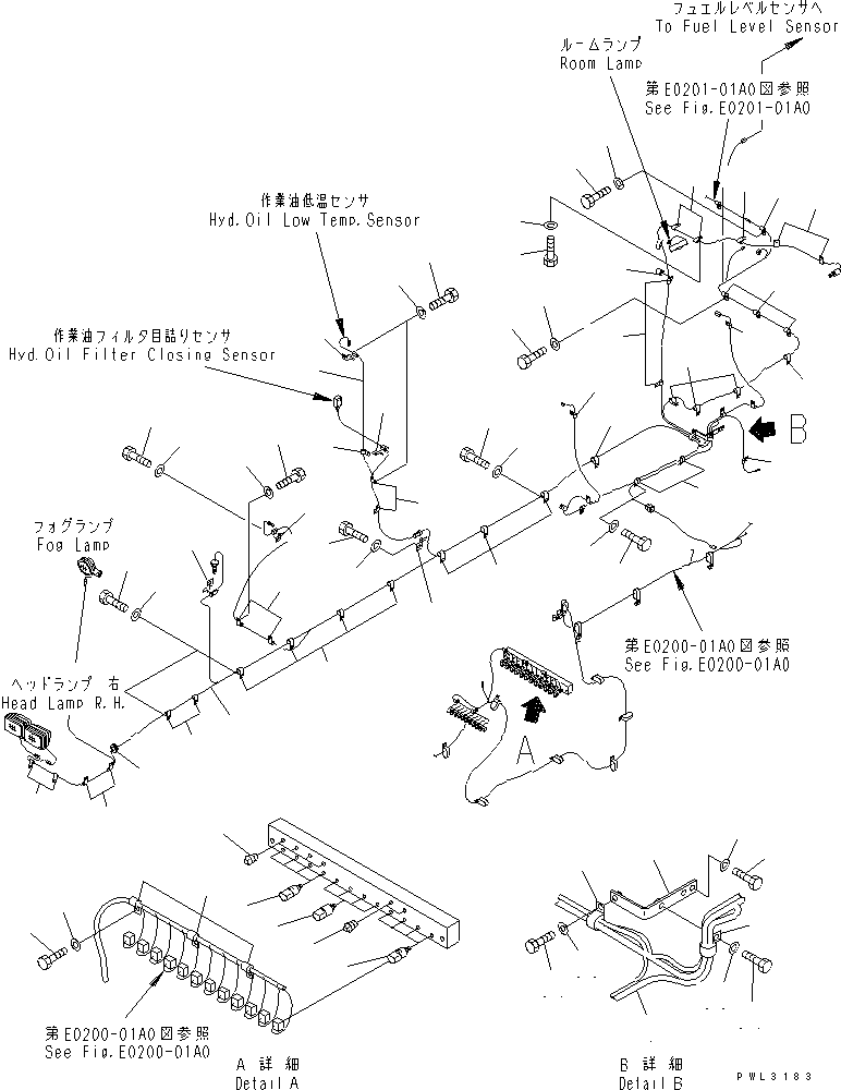 Excavators Komatsu / PC1800-6 S/N 10001-UP(pc1800-c) / ELECTRICAL SYSTEM (STAND)(#10001-10002)(120080 : E0200-03A0)