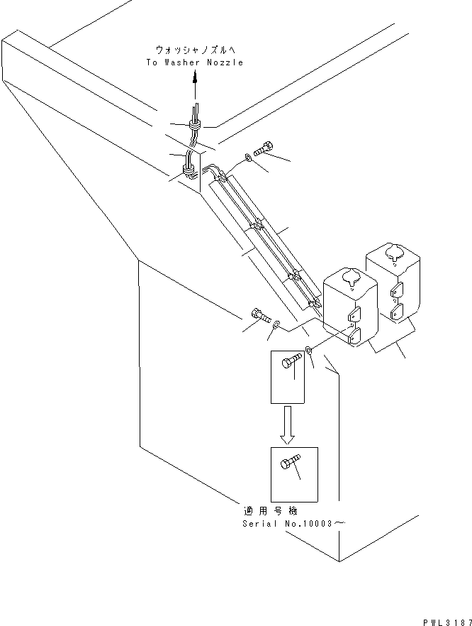 Excavators Komatsu / PC1800-6 S/N 10001-UP(pc1800-c) / ELECTRICAL SYSTEM (WINDOW WASHER)(#10001-10999)(120160 : E0200-07A0)