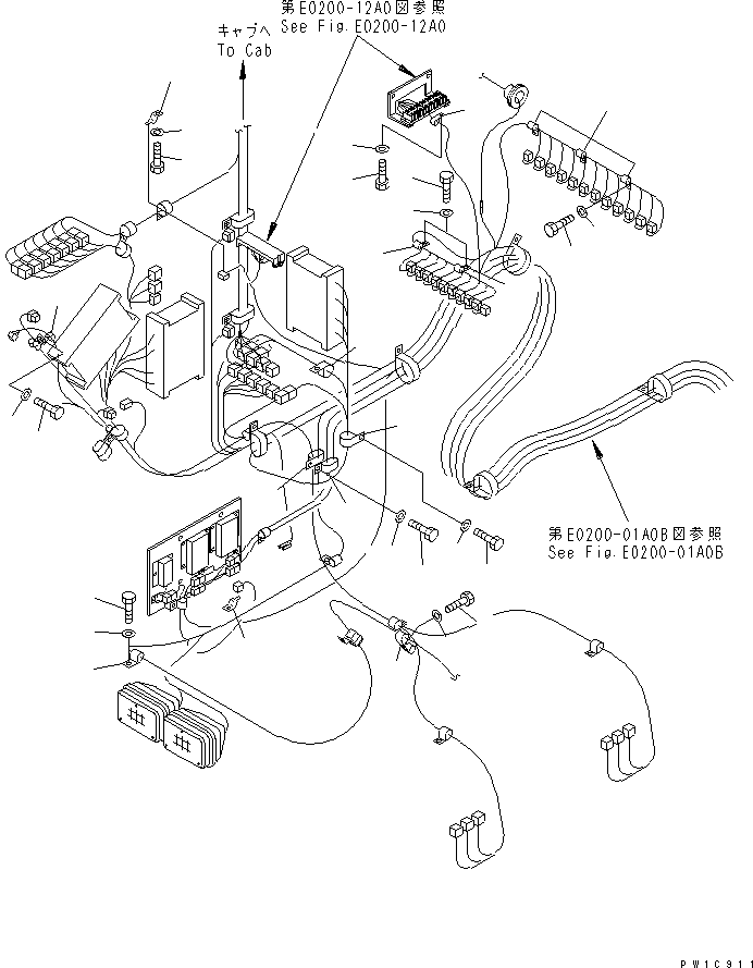 Excavators Komatsu / PC1800-6 S/N 10001-UP(pc1800-c) / ELECTRICAL SYSTEM (CLIP) (CAB BASE ? R.H.) (2/2)(#10003-10999)(120270 : E0200-15A0)
