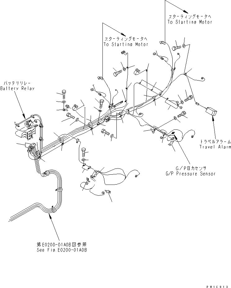 Excavators Komatsu / PC1800-6 S/N 10001-UP(pc1800-c) / ELECTRICAL SYSTEM (CLIP) (REVOLVING FRAME CENTER AND DECK ? L.H.)(#10003-10999)(120290 : E0200-17A0)