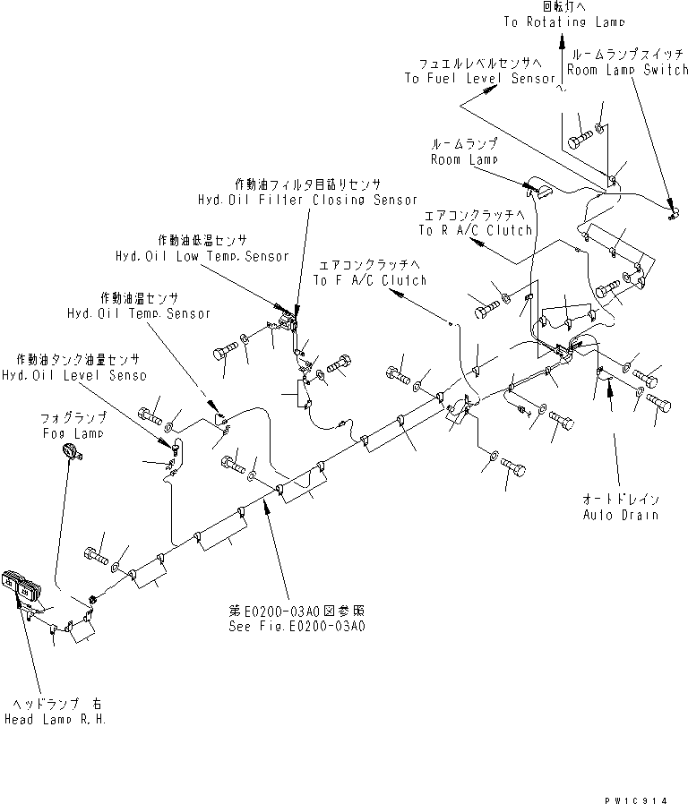 Excavators Komatsu / PC1800-6 S/N 10001-UP(pc1800-c) / ELECTRICAL SYSTEM (CLIP) (DECK ? R.H.)(#10003-10999)(120300 : E0200-18A0)
