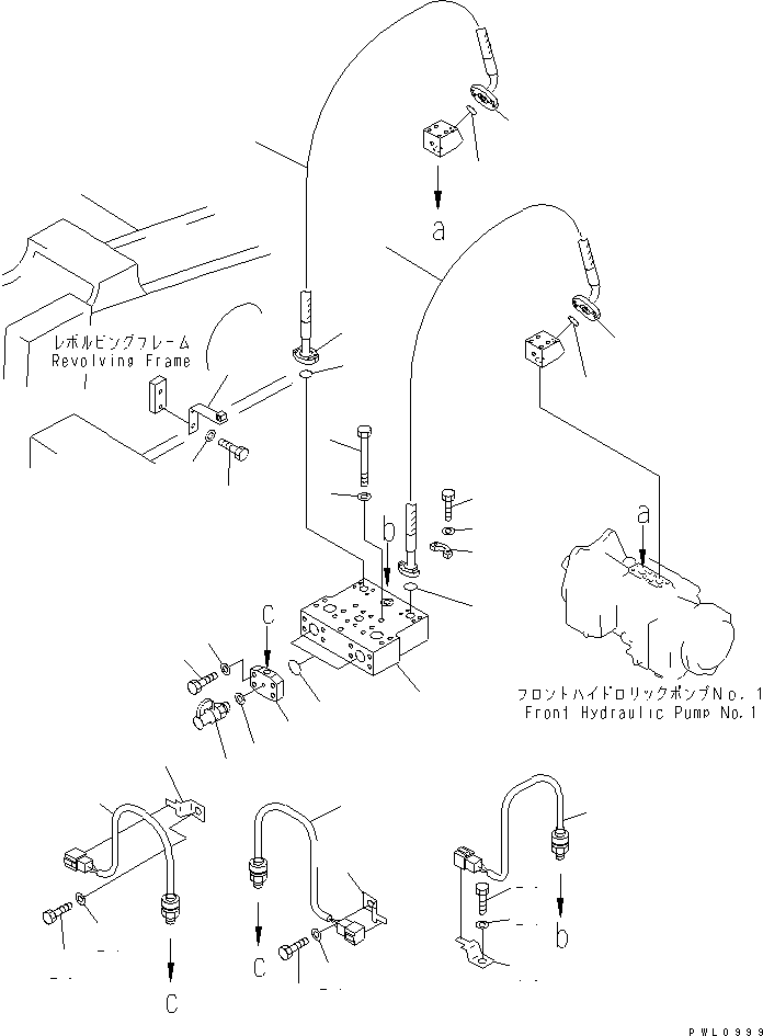 Excavators Komatsu / PC1800-6 S/N 10001-UP(pc1800-c) / DELIVERY LINES (NO.1 PUMP TO BLOCK) (FRONT)(#10001-10999)(180230 : H0312-01A0)