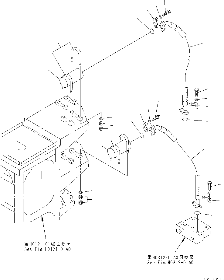 Excavators Komatsu / PC1800-6 S/N 10001-UP(pc1800-c) / DELIVERY LINES (BLOCK TO FILTER) (FRONT)(#10001-10999)(180250 : H0312-03A0)