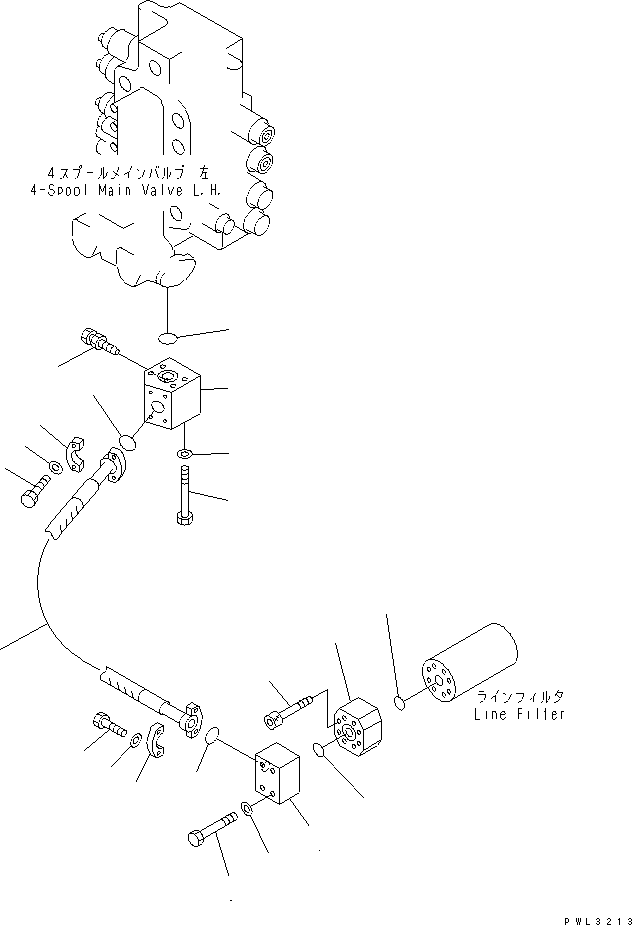 Excavators Komatsu / PC1800-6 S/N 10001-UP(pc1800-c) / DELIVERY LINES (FILTER TO 4-SPOOL VALVE ? L.H.)(#10001-10999)(180260 : H0312-04A0)
