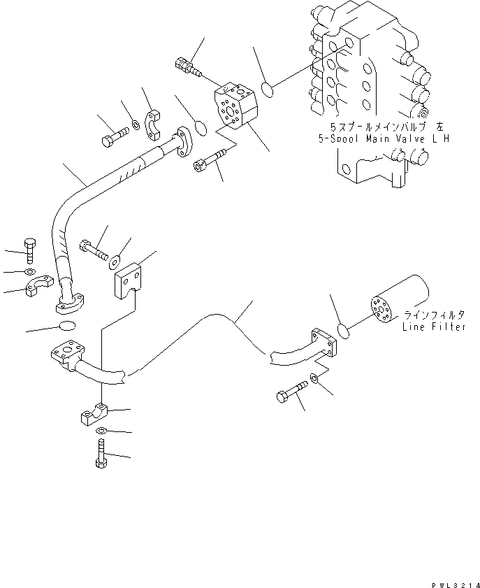 Excavators Komatsu / PC1800-6 S/N 10001-UP(pc1800-c) / DELIVERY LINES (FILTER TO 5-SPOOL VALVE ? L.H.)(#10001-10999)(180270 : H0312-05A0)