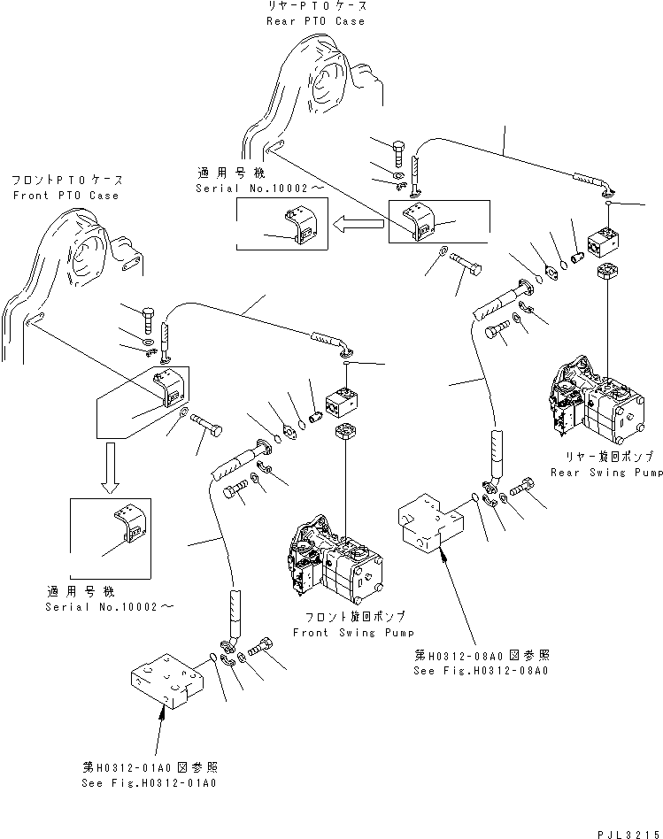 Excavators Komatsu / PC1800-6 S/N 10001-UP(pc1800-c) / DELIVERY LINES (SWING PUMP TO BLOCK)(#10001-10999)(180280 : H0312-06A0)