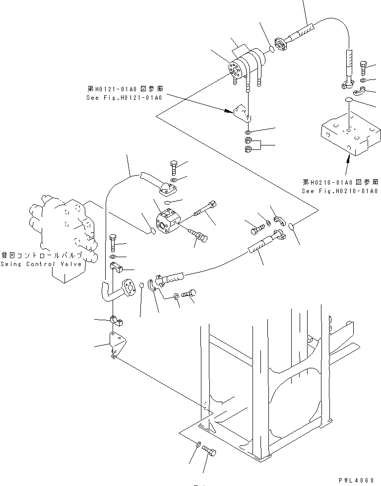 Excavators Komatsu / PC1800-6 S/N 10001-UP(pc1800-c) / DELIVERY LINES (BLOCK TO SWING VALVE) (FRONT)(#10001-10999)(180290 : H0312-07A0)