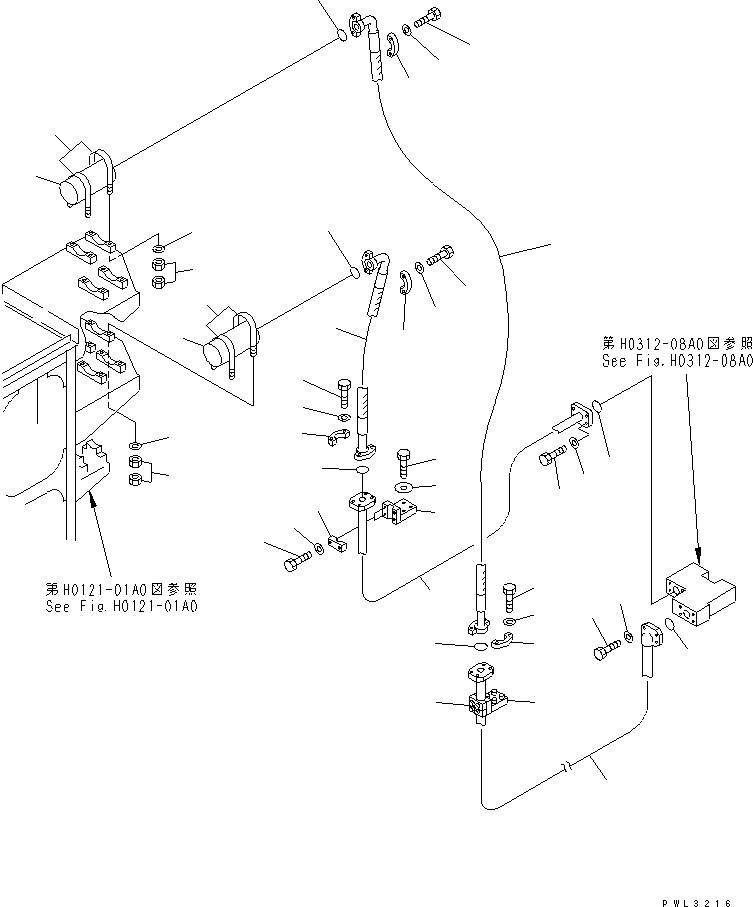 Excavators Komatsu / PC1800-6 S/N 10001-UP(pc1800-c) / DELIVERY LINES (BLOCK TO FILTER) (REAR)(#10001-10999)(180310 : H0312-09A0)