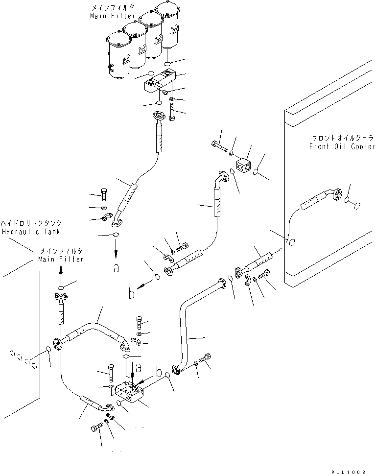 Excavators Komatsu / PC1800-6 S/N 10001-UP(pc1800-c) / OIL COOLER PIPING (FRONT)(#10001-10999)(180350 : H0320-01A0)