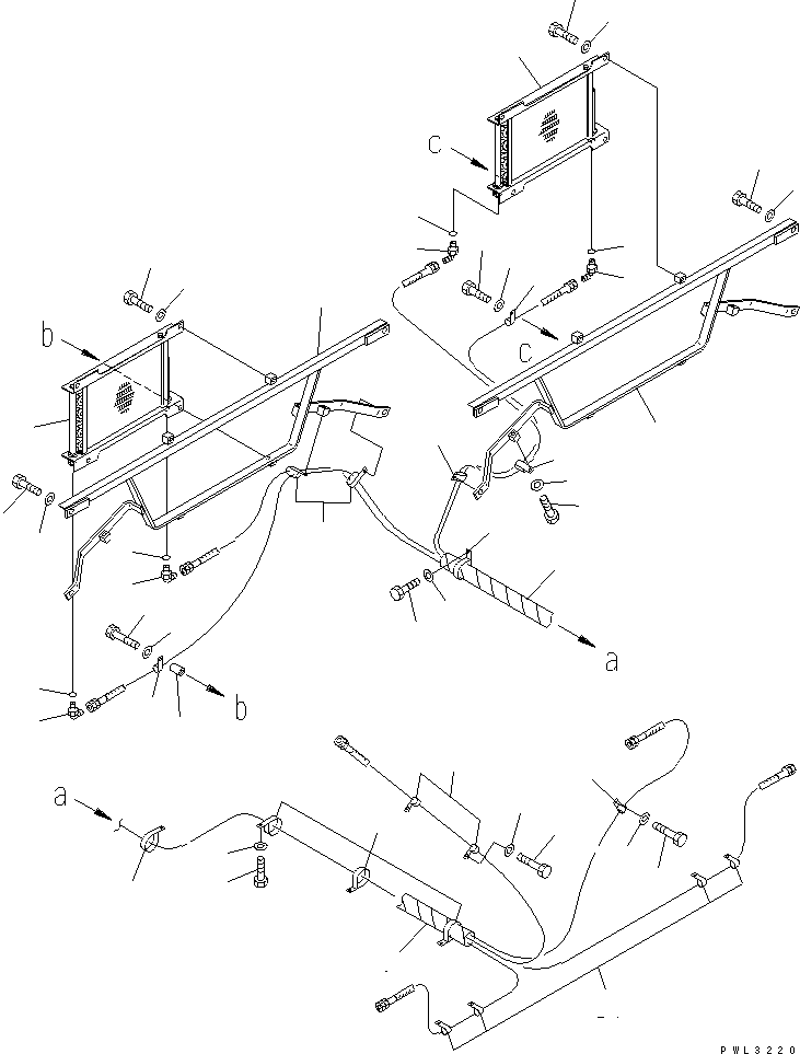 Excavators Komatsu / PC1800-6 S/N 10001-UP(pc1800-c) / OIL COOLER PIPING (PTO OIL COOLER LINES) (+55ЯC SPEC.)(#10001-10001)(180360 : H0320-01A2)
