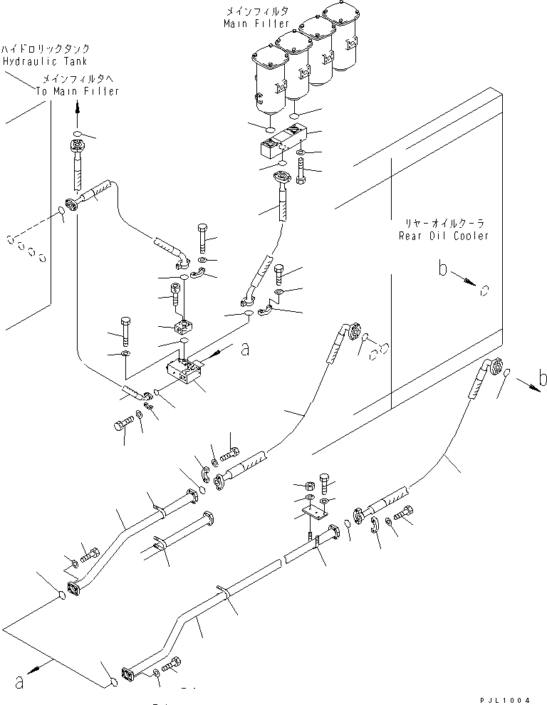 Excavators Komatsu / PC1800-6 S/N 10001-UP(pc1800-c) / OIL COOLER PIPING (REAR)(#10001-10999)(180370 : H0320-02A0)