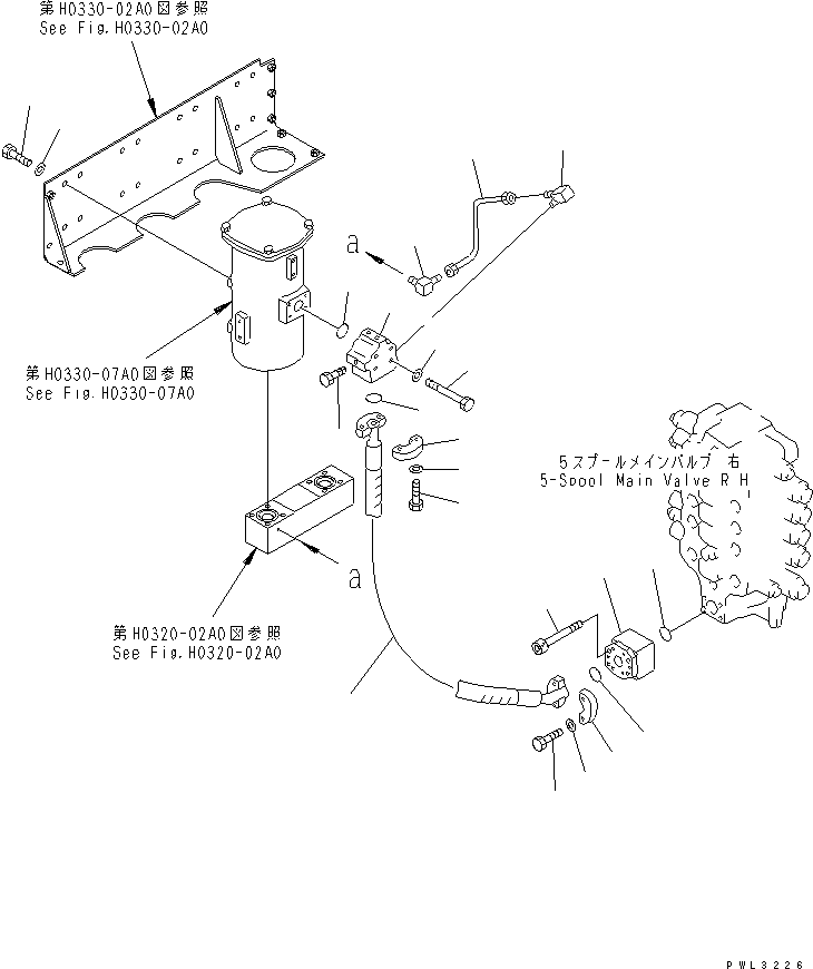 Excavators Komatsu / PC1800-6 S/N 10001-UP(pc1800-c) / RETURN LINES (MAIN FILTER PIPING) (5-SPOOL VALVE ? R.H.)(#10001-11001)(180430 : H0330-06A0)