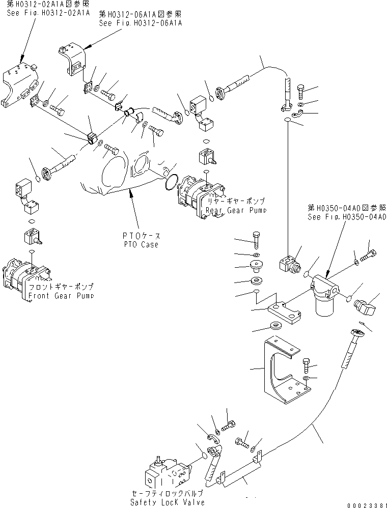 Excavators Komatsu / PC1800-6 S/N 10001-UP(pc1800-c) / PUMP TO SAFETY LOCK VALVE PIPING(180490 : H0350-02A0)