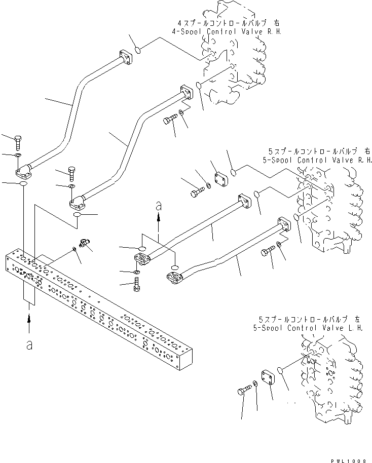 Excavators Komatsu / PC1800-6 S/N 10001-UP(pc1800-c) / BOOM LINES (BOOM PIPING ? R.H.) (VALVE TO BLOCK)(180570 : H1210-03A1)