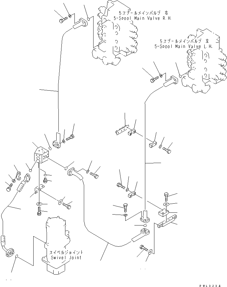 Excavators Komatsu / PC1800-6 S/N 10001-UP(pc1800-c) / TRAVEL LINES (TRAVEL PIPING ? R.H. FRONT)(180740 : H1310-03A0)