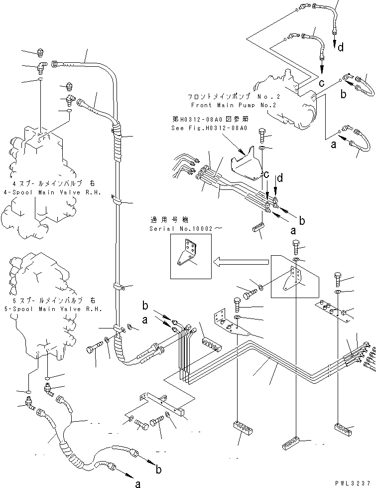 Excavators Komatsu / PC1800-6 S/N 10001-UP(pc1800-c) / OLSS PIPING (3/4)(180820 : H1810-03A0)