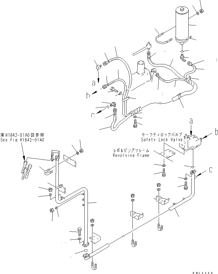 Excavators Komatsu / PC1800-6 S/N 10001-UP(pc1800-c) / SAFETY LOCK VALVE TO ACCUMULATOR PIPING (+55ЯC SPEC.)(#10001-10999)(180930 : H1841-03A1)
