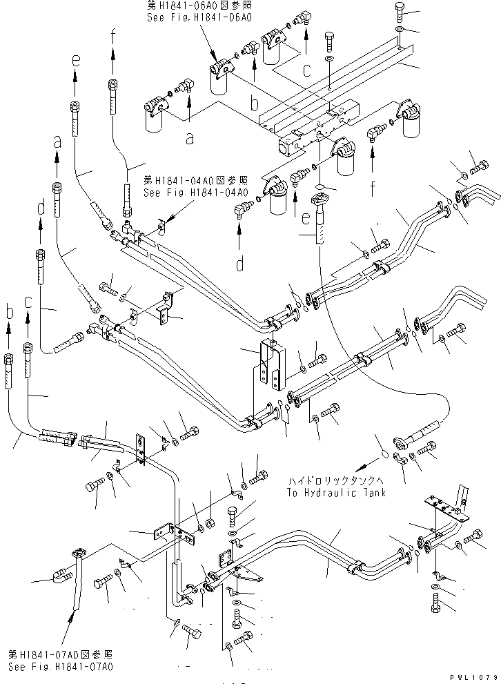Excavators Komatsu / PC1800-6 S/N 10001-UP(pc1800-c) / RETURN PIPING (BLOCK TO FILTER) (2/3)(#10001-10999)(180950 : H1841-05A0)