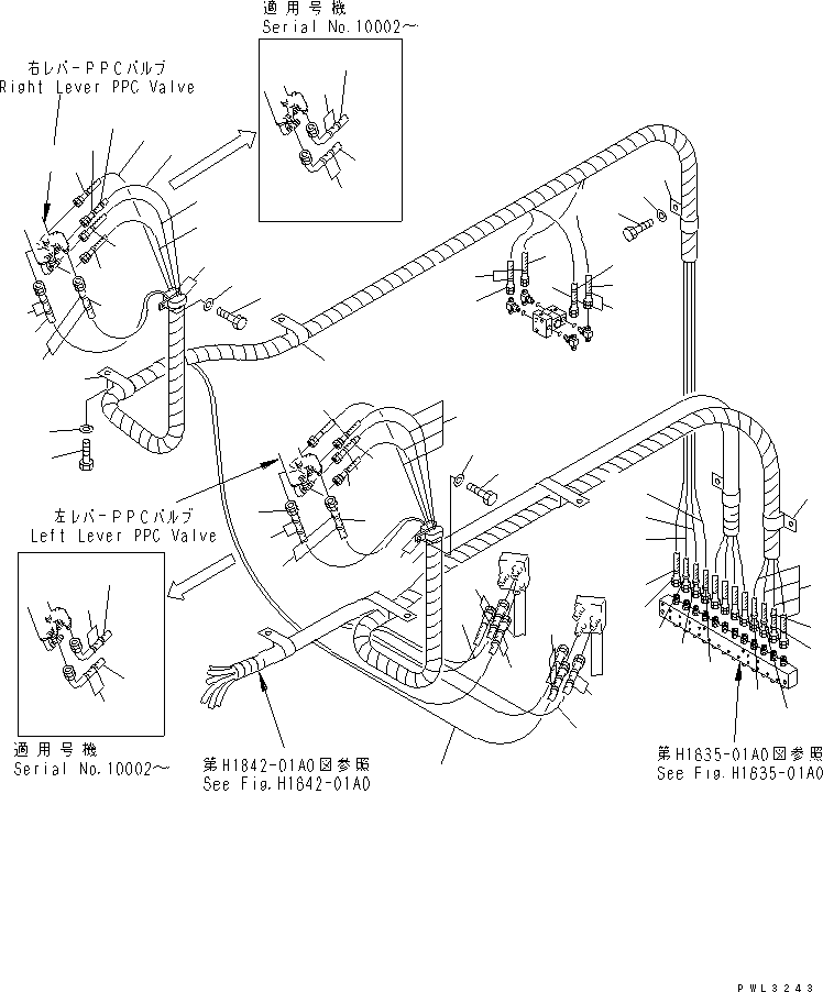 Excavators Komatsu / PC1800-6 S/N 10001-UP(pc1800-c) / BRACKET TO/FROM CHECK VALVE PIPING(181010 : H1843-01A0)
