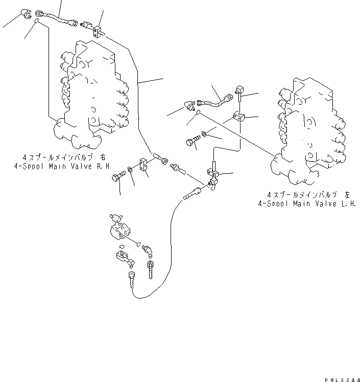 Excavators Komatsu / PC1800-6 S/N 10001-UP(pc1800-c) / STRAIGHT TRAVEL PIPING(181020 : H1844-01A0)