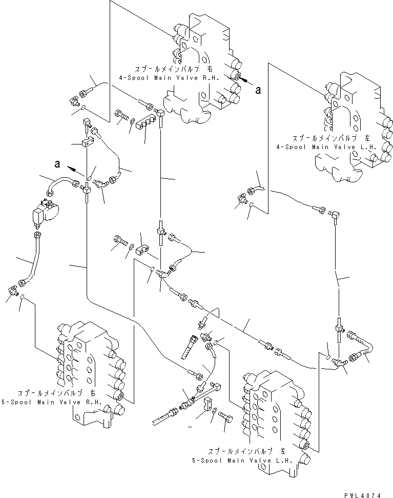 Excavators Komatsu / PC1800-6 S/N 10001-UP(pc1800-c) / CONTROL VALVE PIPING (BUCKET) (FOR LOADER)(181070 : H1846-02A1)