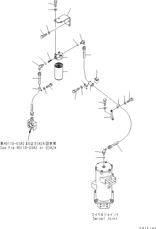 Excavators Komatsu / PC1800-6 S/N 10001-UP(pc1800-c) / SWING MECHANICAL BRAKE PIPING (2/2)(#10002-)(181100 : H1847-02A0)