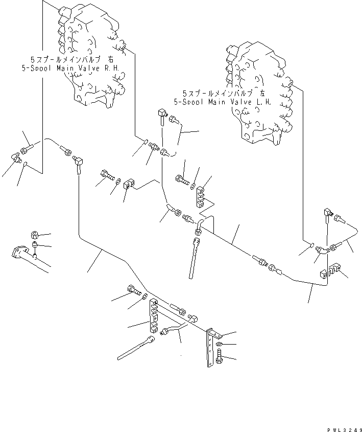 Excavators Komatsu / PC1800-6 S/N 10001-UP(pc1800-c) / CONTROL VALVE PIPING (SERVICE VALVE) (FOR BACKHOE)(181110 : H1850-01A0)