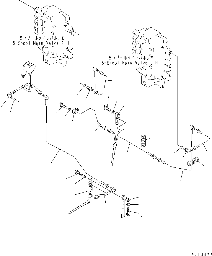 Excavators Komatsu / PC1800-6 S/N 10001-UP(pc1800-c) / CONTROL VALVE PIPING (BOTTOM DUMP) (FOR LOADER)(181120 : H1850-01A1)