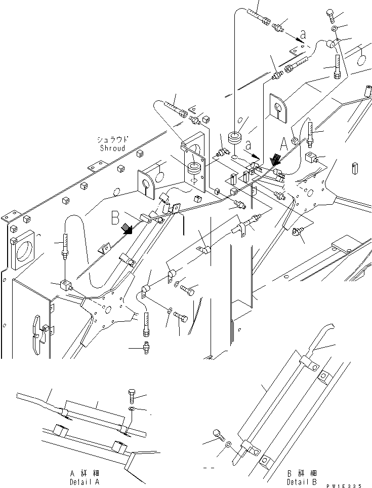 Komatsu parts book diagram for PC1800-6-M1 S/N 10001-UP: COOLING (FAN PULLY LUBRICATION)(#11002-)
